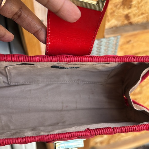 J.Crew Red Straw Clutch W/ Gold Hardware - Picture 9 of 13